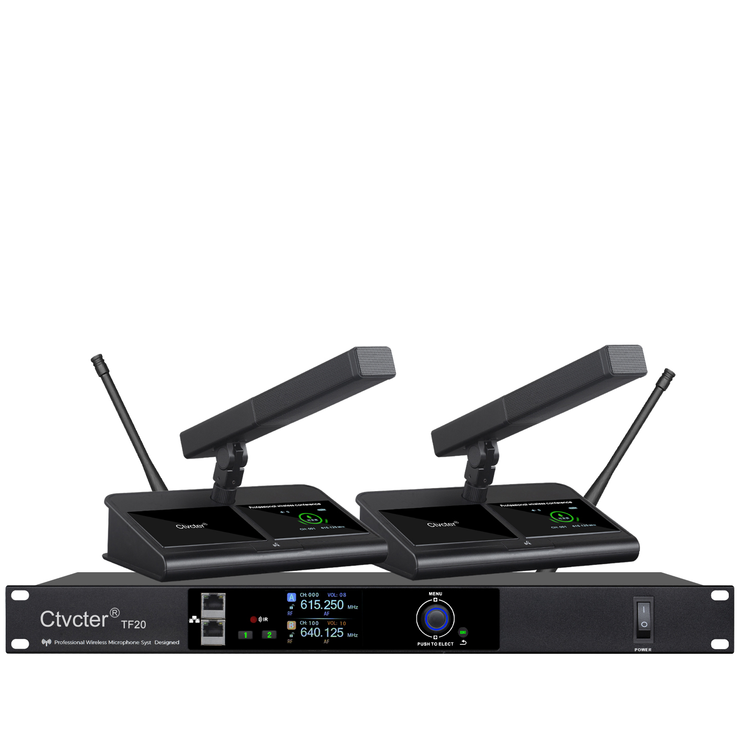 TF20一拖二无线方杆会议话筒