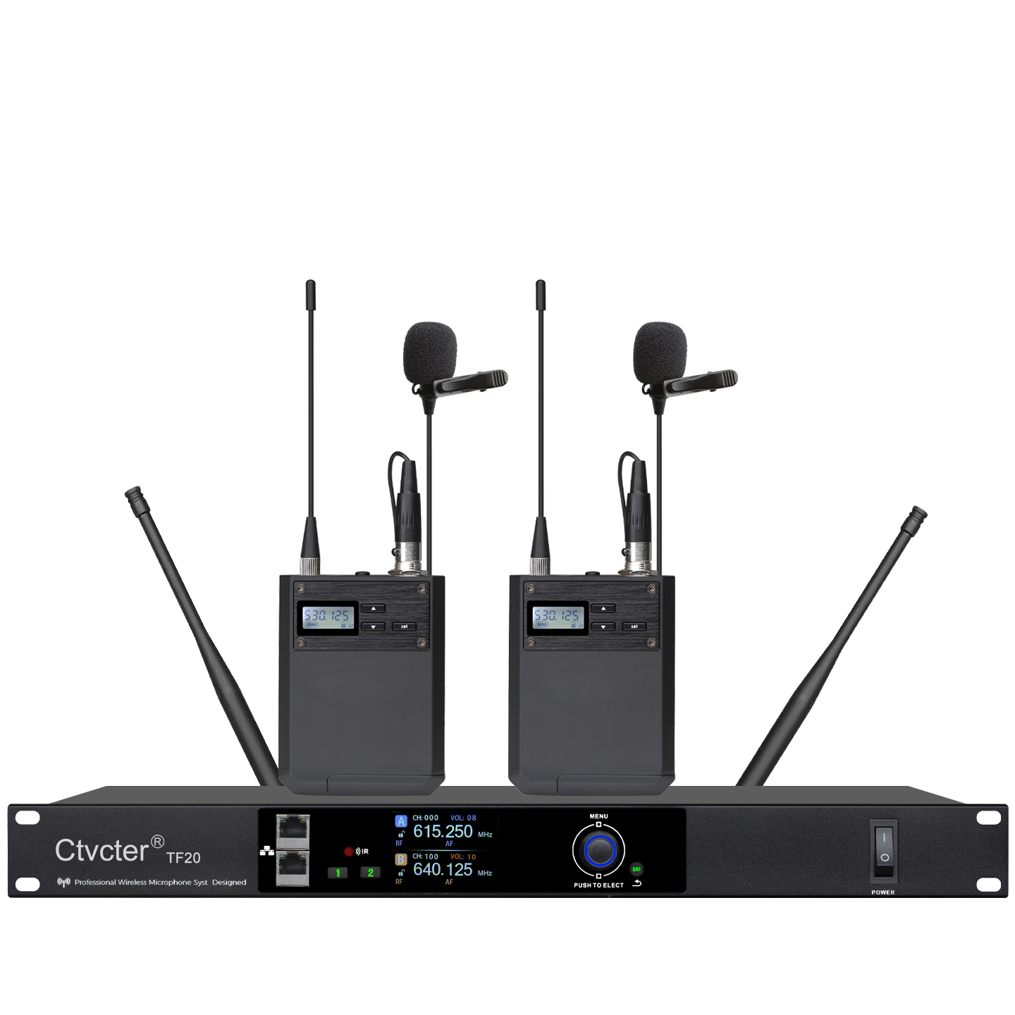 TF20一拖二无线腰包领夹话筒