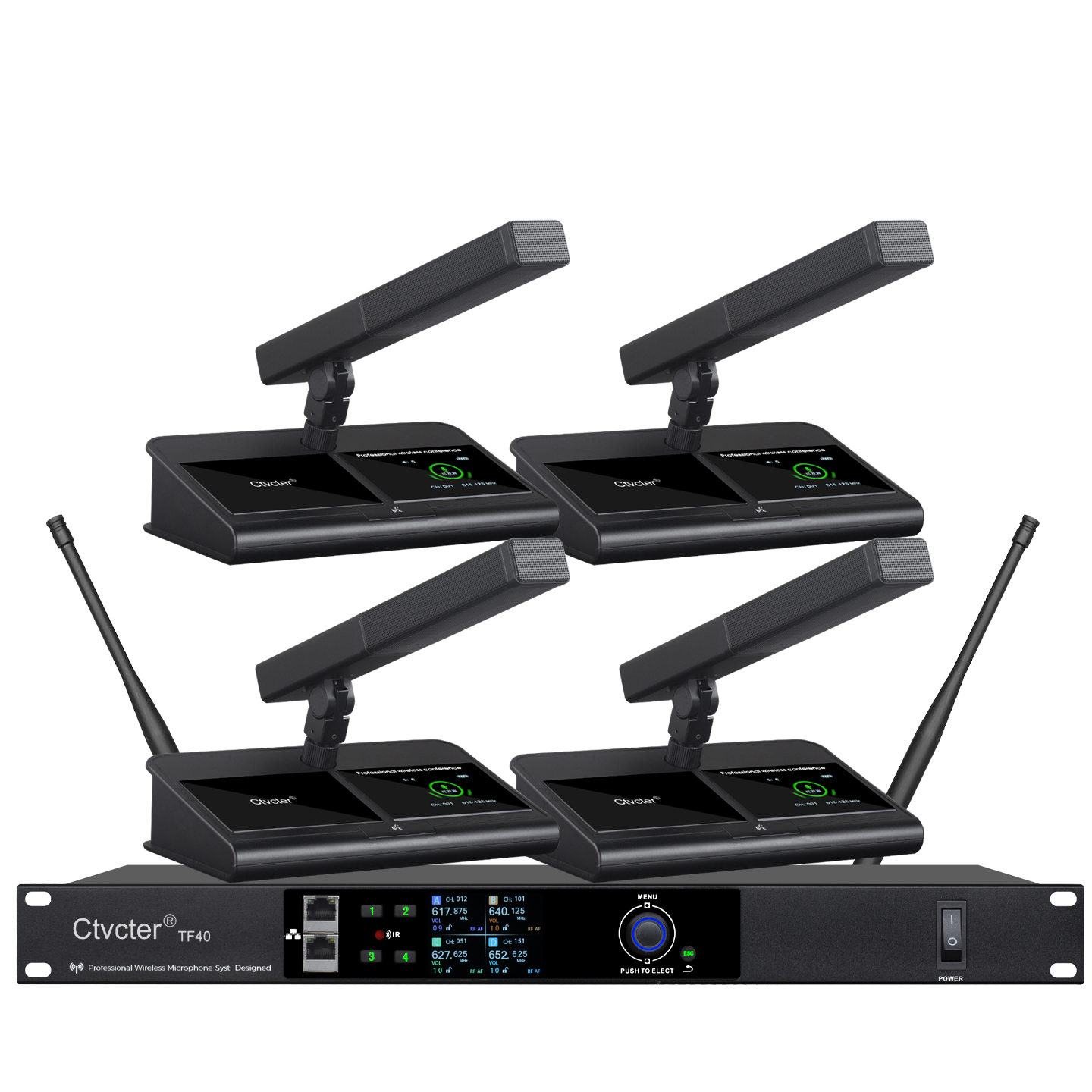 TF40一拖四无线方杆会议话筒