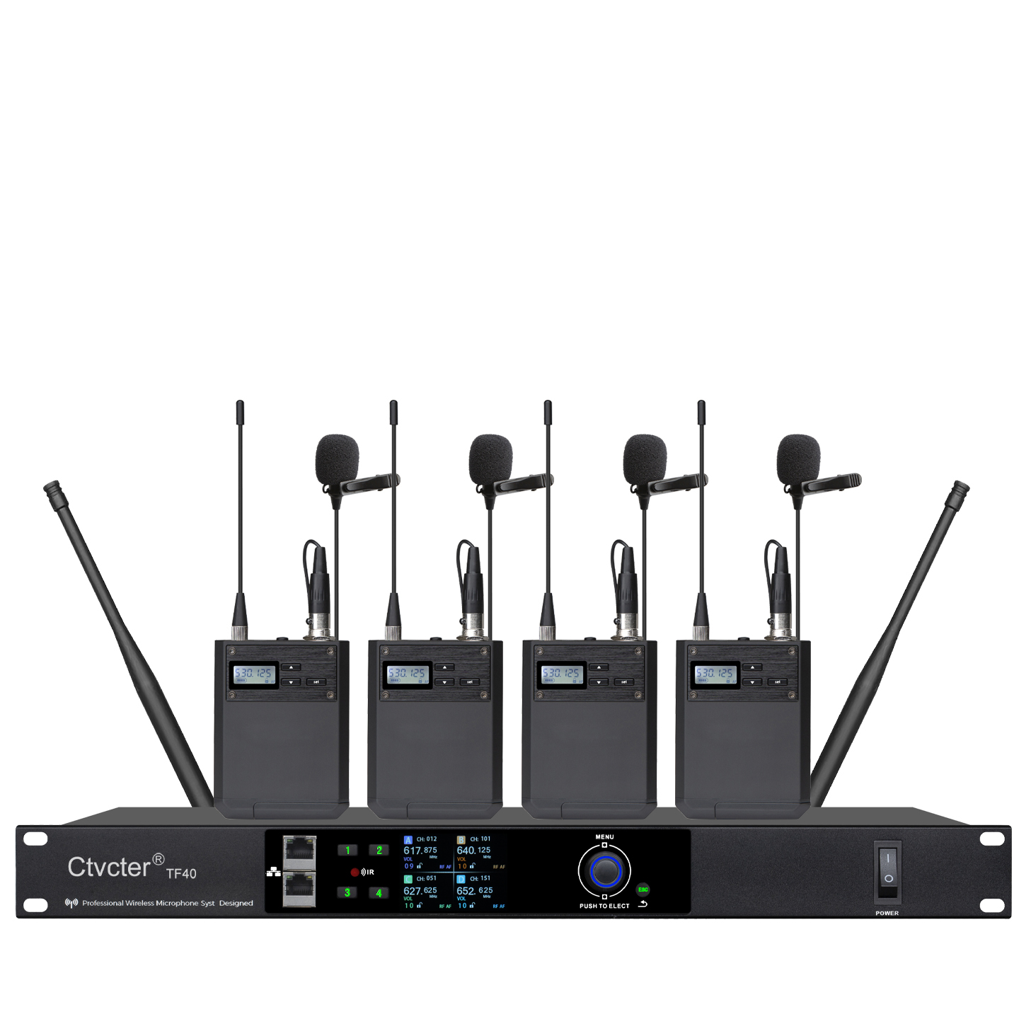 TF40一拖四无线腰包领夹话筒