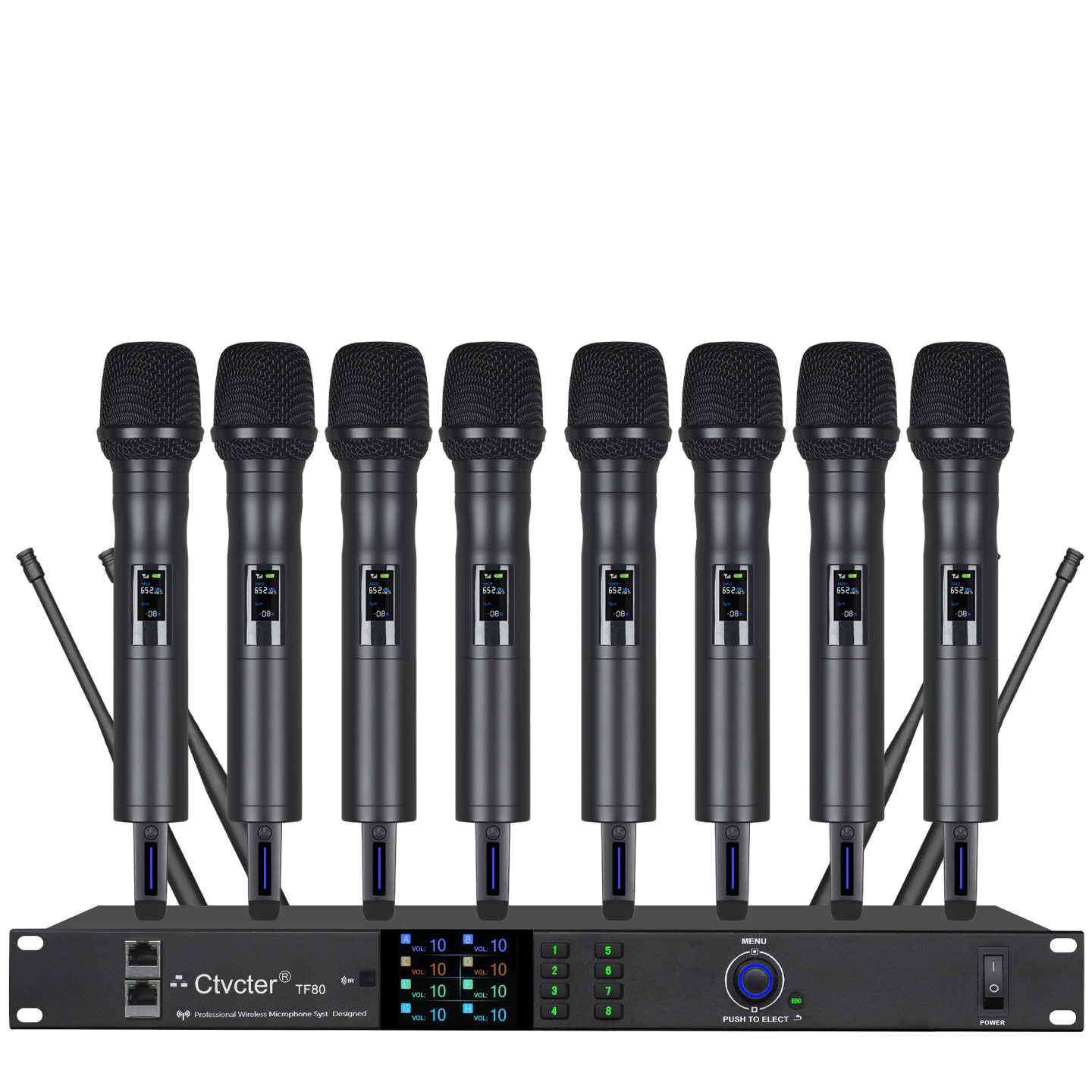 TF80一拖八无线手持话筒